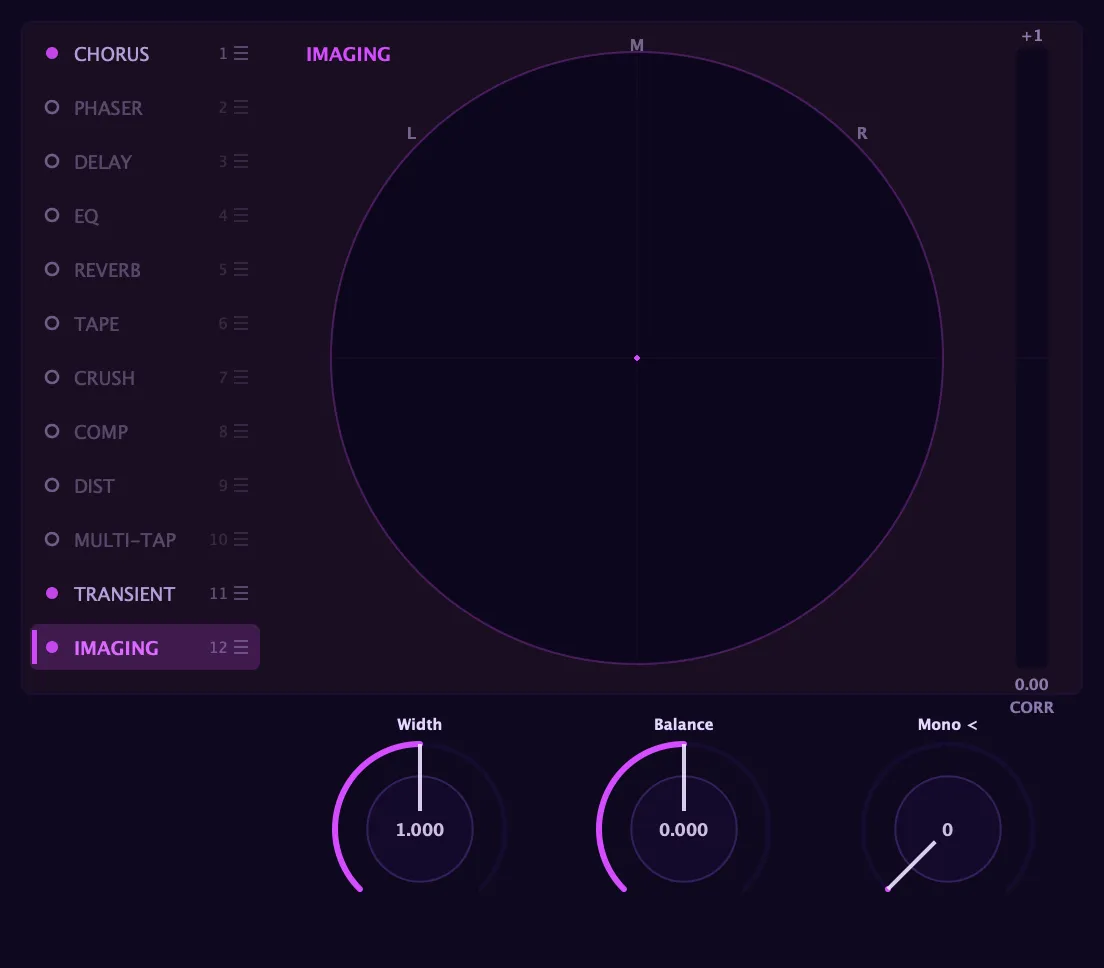 The Stereo imager panel