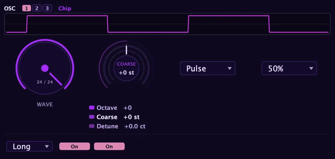 The Chip oscillator panel
