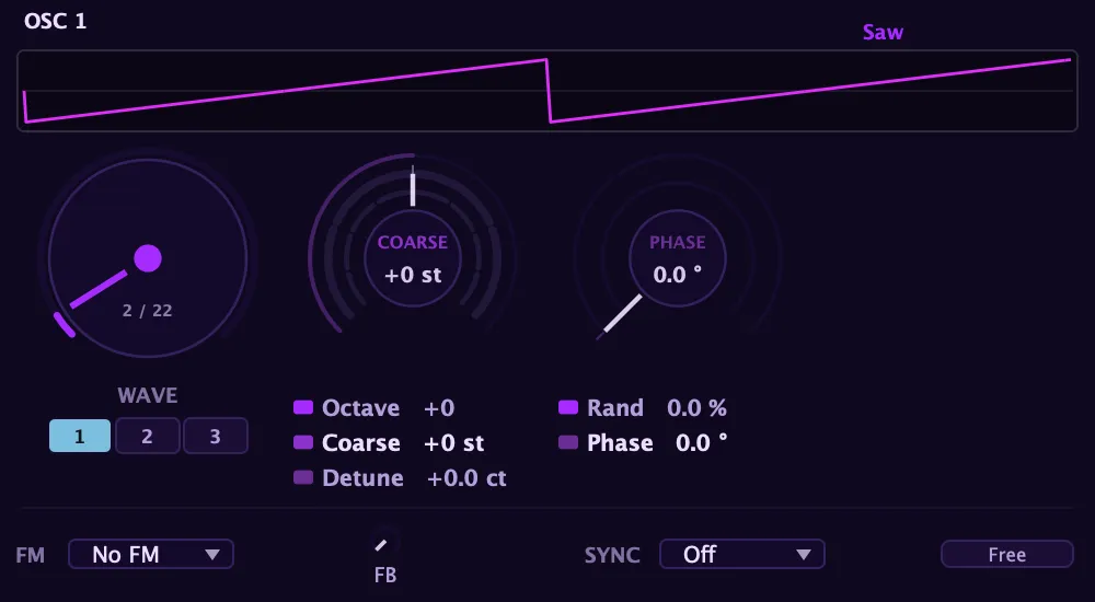 The oscillator panel